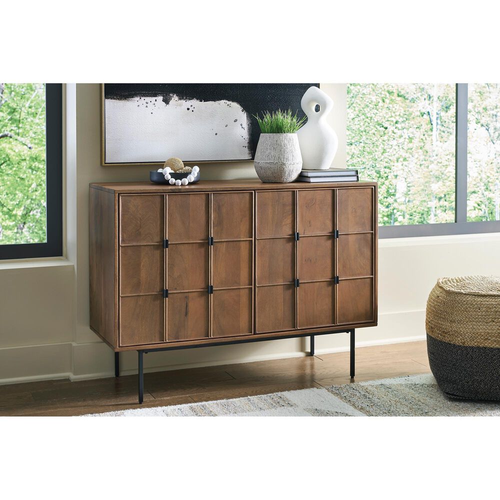 Ashley Juddins Accent Cabinet in Medium Brown, , large