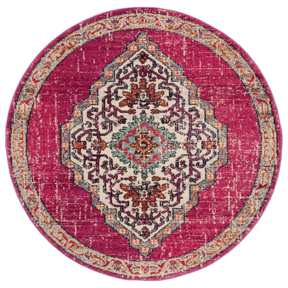 Safavieh Monaco MNC254D 5" Round Pink Area Rug, , large