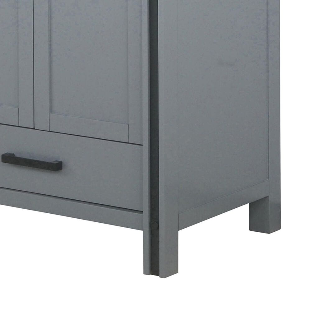 Lexora Home Ziva 30&quot; Single Bathroom Vanity in Dark Grey with 2 cm White Quartz Top and Rectangular Sink, , large