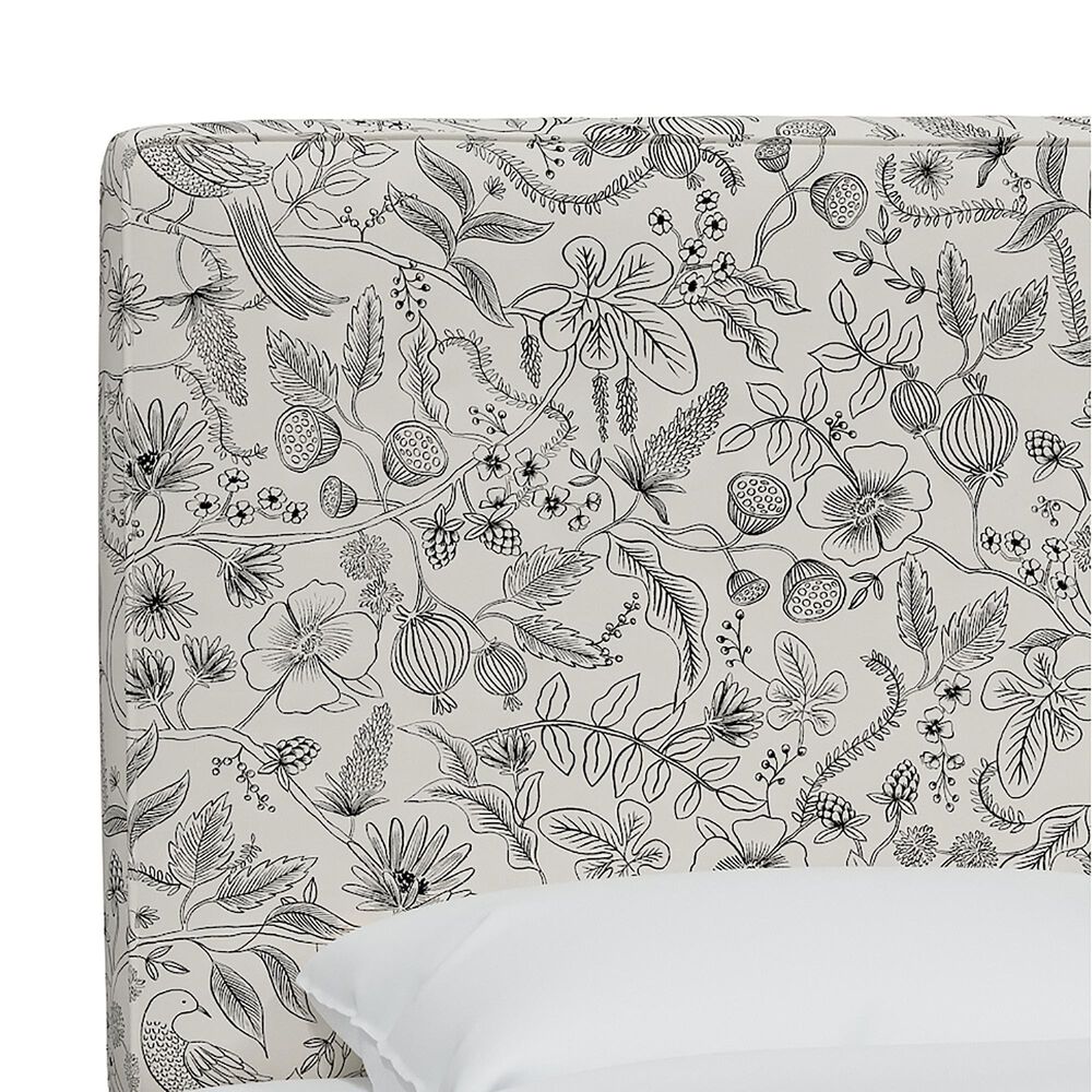 Rifle Paper Co Crafted by Cloth &amp; Company Elly Twin Headboard in Aviary Black/Cream, , large
