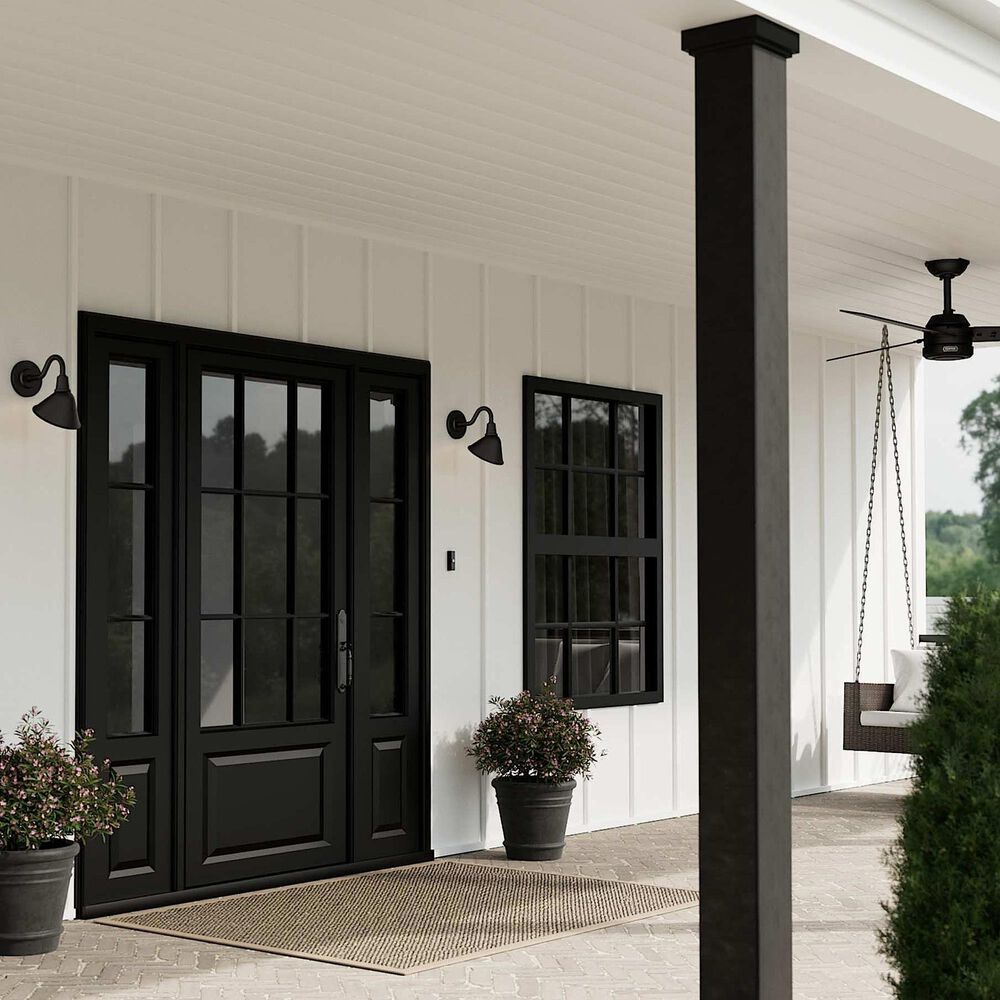 Hunter Cassius 1-Light Outdoor Small Wall Light in Matte Black, , large