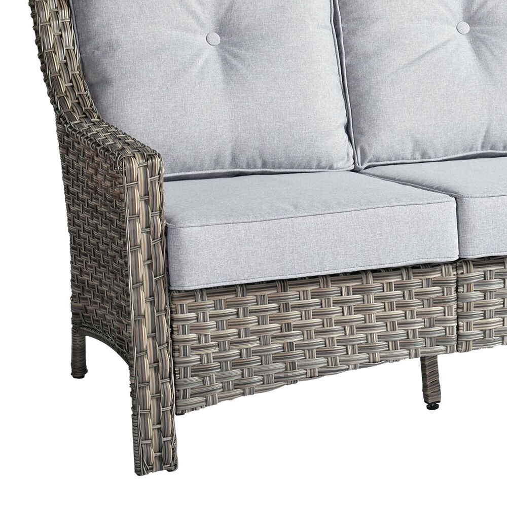HOMLUX Outdoor Wicker Conversation Sofa in Gray, , large