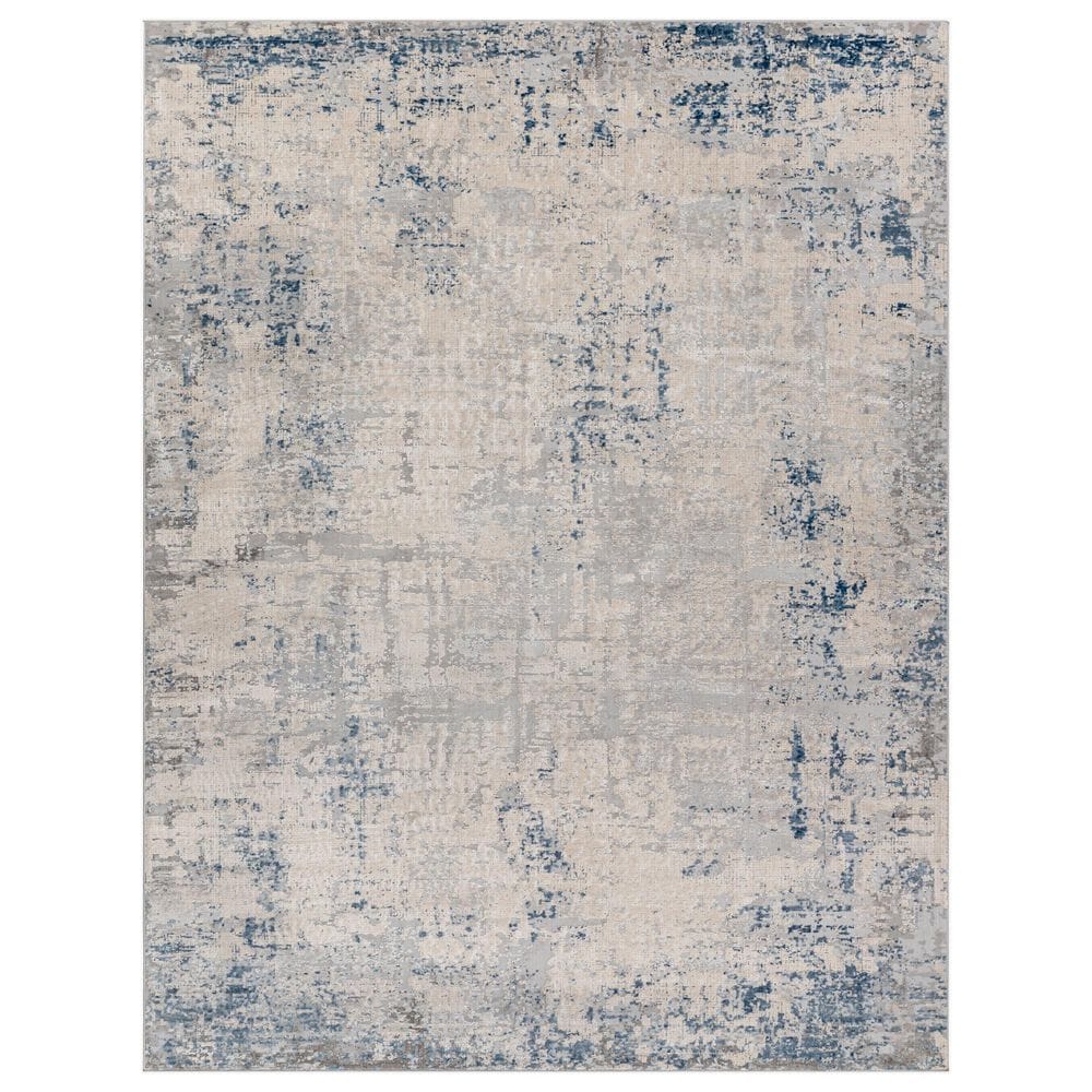 Surya Alpine 6"7" x 9"6" Blue, Pale Blue, Off-White, Gray and Charcoal Area Rug, , large