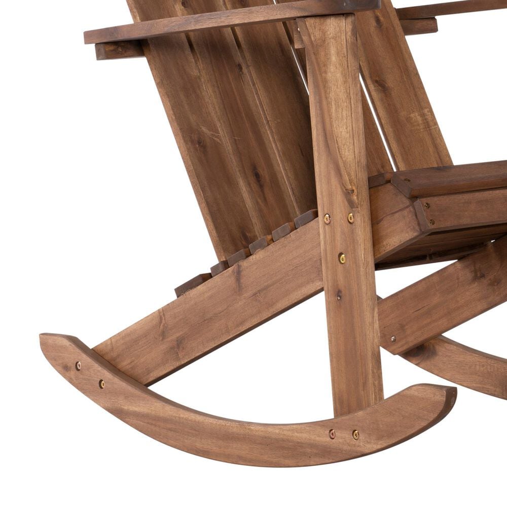 Linon Home Decor Adirondack Patio Rocking Chair in Acorn, , large