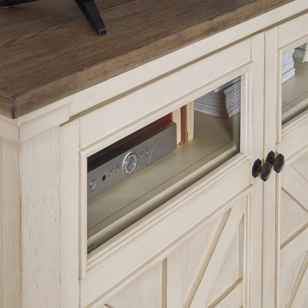 Signature Design by Ashley Bolanburg 50&quot; TV Stand in Antique White and Weathered Oak Top, , large