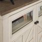 Signature Design by Ashley Bolanburg 50" TV Stand in Antique White and Weathered Oak Top, , large
