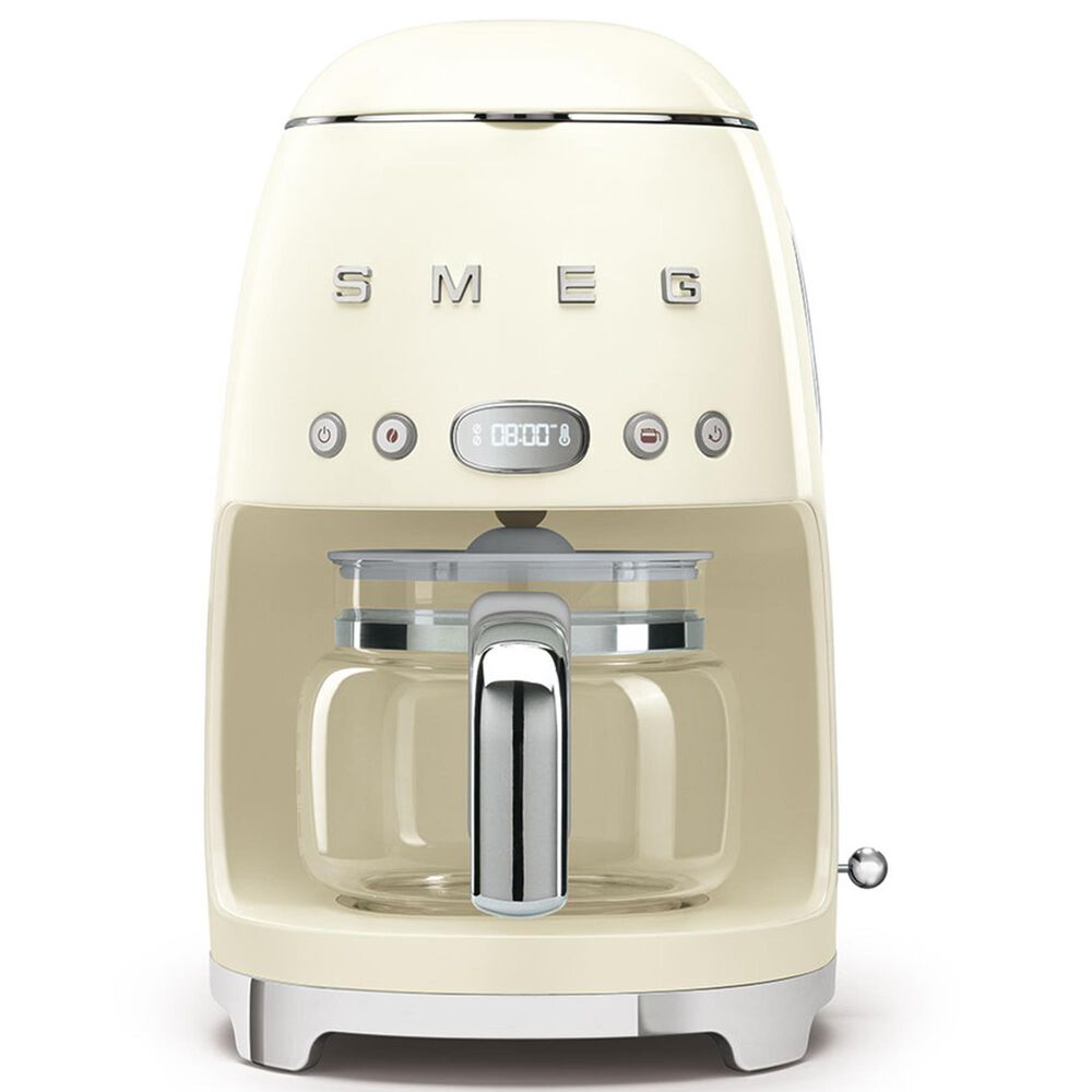 Smeg 47.34 Oz Drip Coffee Maker in Cream and Polished Chrome, , large