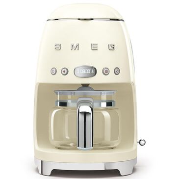SMEG 47.34 Oz Drip Coffee Maker in Cream and Polished Chrome, , large