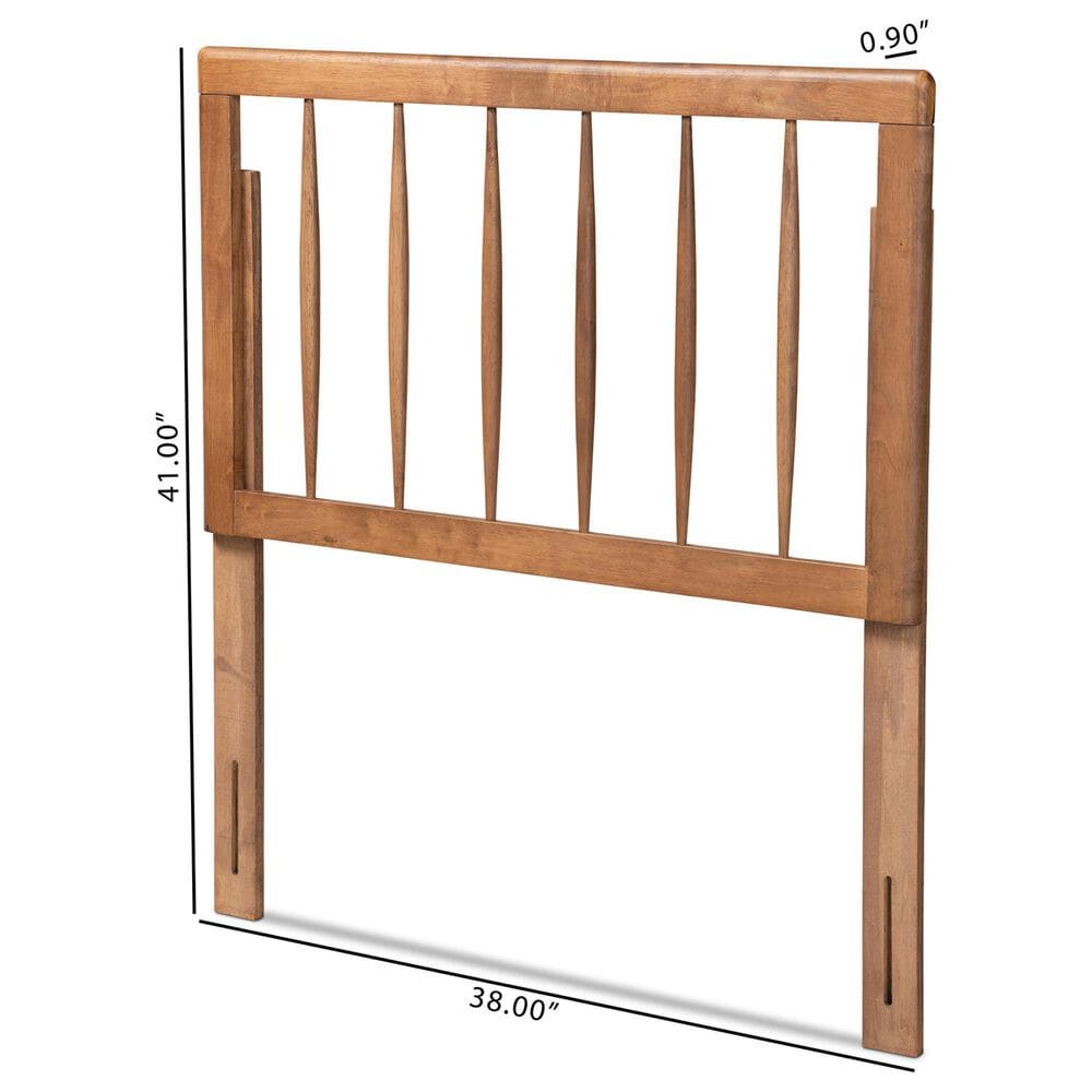 Baxton Studio Valin Twin Headboard in Ash Walnut, , large
