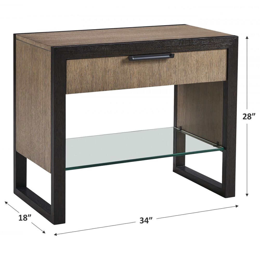 Lexington Furniture Zanzibar Ruso 1-Drawer Open Nightstand in Medium Taupe, Espresso and Dark Umber, , large