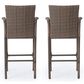 Hearth and Haven Littleton Outdoor Bar Stool in Brown and Mocha (Set of 2), , large