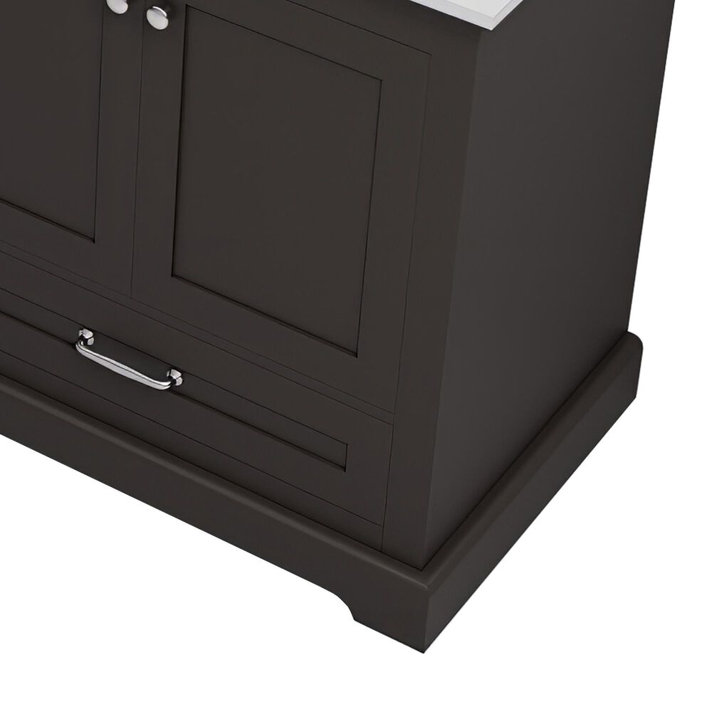 Lexora Home Dukes 80" Double Bathroom Vanity in Espresso with 2 cm White Quartz Top and Rectangular Sinks, , large