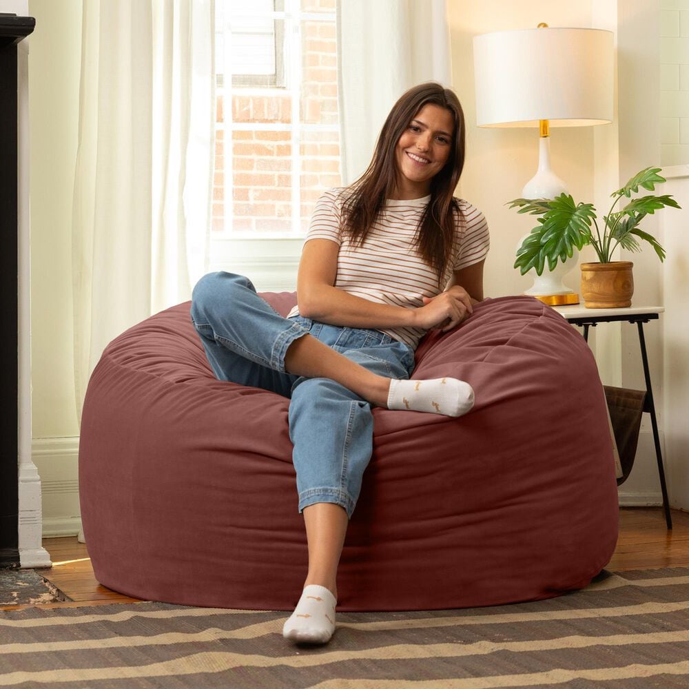 Jaxx Saxx 4&#39; Large Round Bean Bag Chair in Mauve, , large
