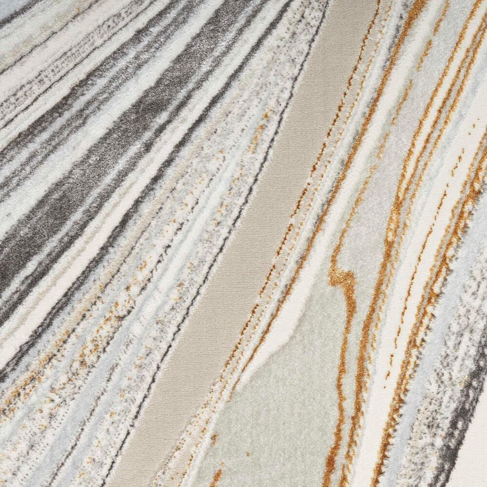 Nourison Glitz GLZ21 Grey and Gold 3&#39;11&quot; x 5&#39;11&quot; Area Rug, , large