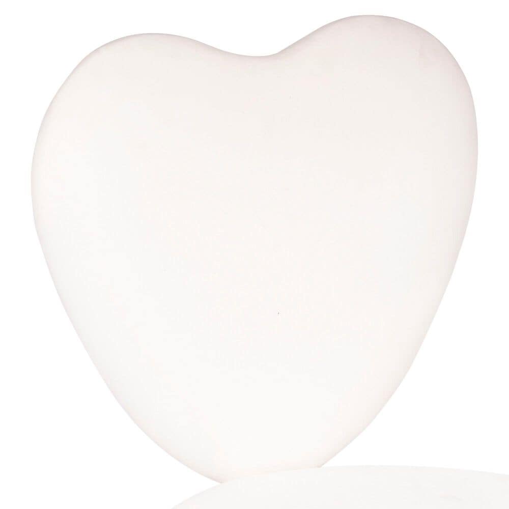 Impressions Vanity Heart Swivel Vanity Chair with White Cushion in Matte Silver, , large