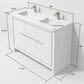 Lexora Home Lafarre 48" Double Bathroom Vanity in White with 2 cm White Cultured Marble Top and Rectangular Sinks, , large