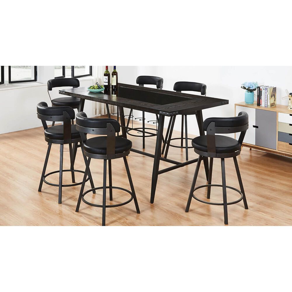 Titanic Furniture Cordoba Swivel Bar Stool in Black - Set of 2, , large