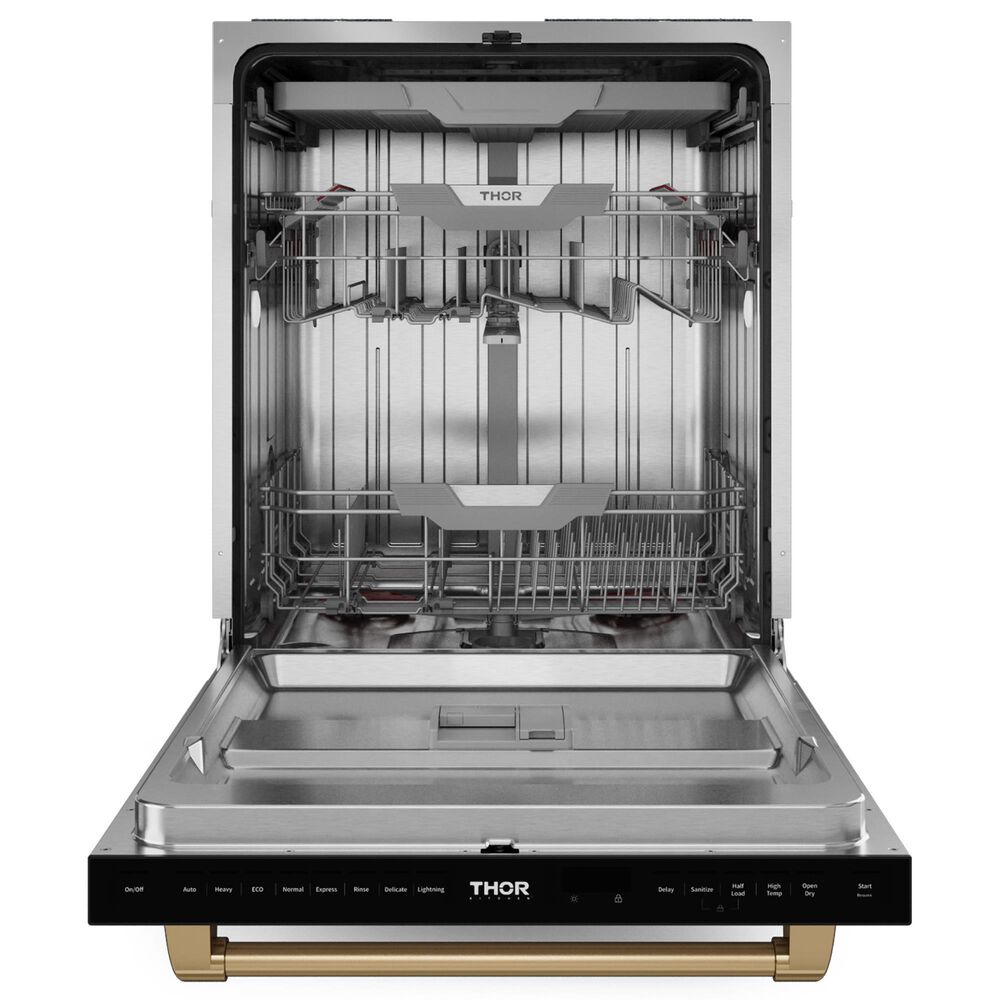 THOR KITCHEN Gordon Ramsay 24&quot; Built-In Dishwasher with Bronze Handle Kit in Matte Black, , large