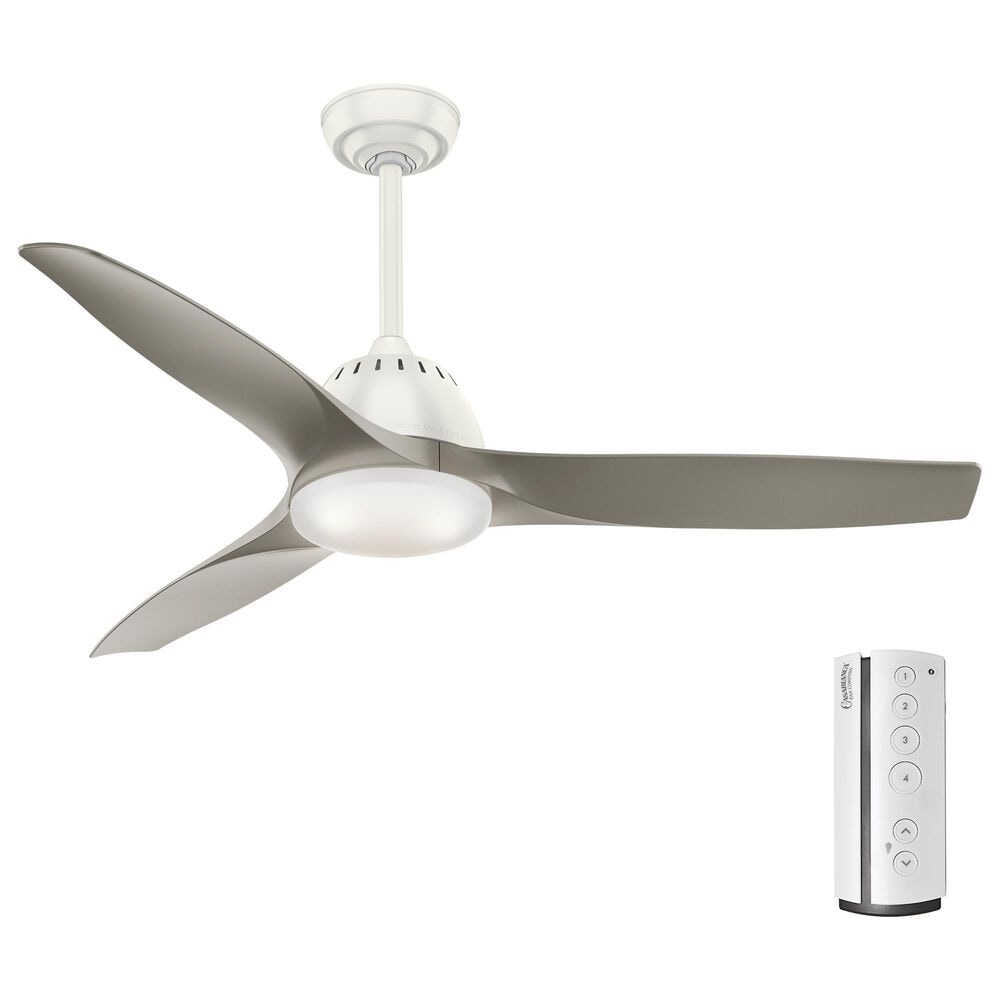 Hunter Wisp 52" Ceiling Fan with LED Light in Fresh White, , large