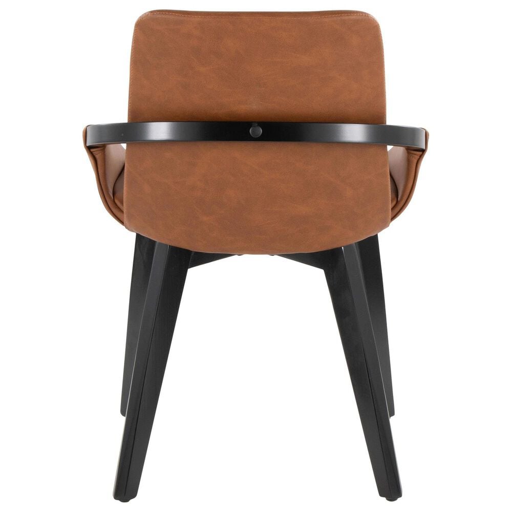 LumiSource Cosmo Accent Chair with Faux Leather Cushion in Camel, , large