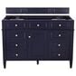 James Martin Vanities Brittany 48" Single Bathroom Vanity in Victory Blue with 3 cm Victorian Silver Quartz Top and Rectangular Sink, , large