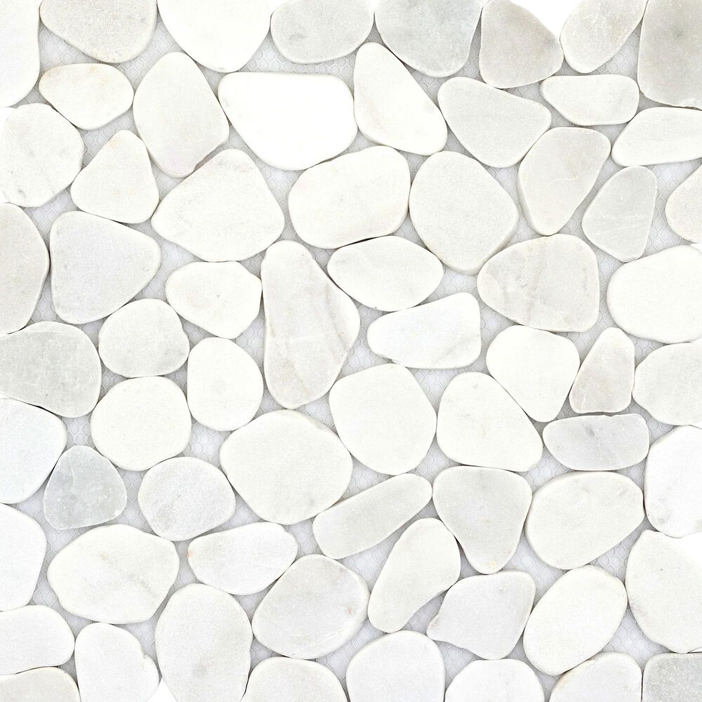 Emser Cultura White 12" x 12" Natural Stone Mosaic Sheet, , large