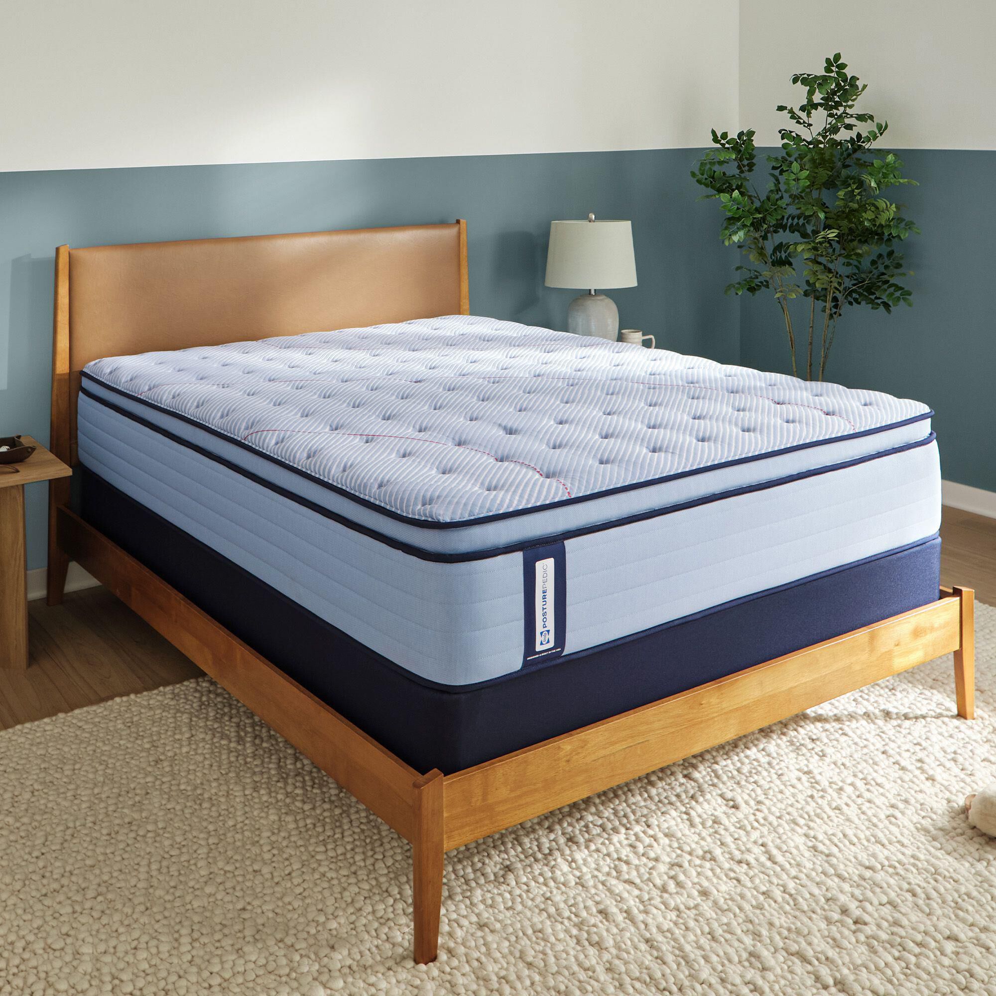 Sealy Kinney Firm Pillowtop Queen Mattress with High Profile Box