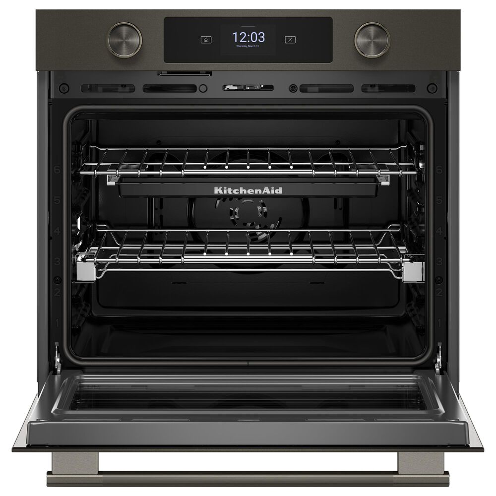 KitchenAid 2-Piece Kitchen Package with Black Ore 30" Smart Single Wall Oven and Black 30" Electric Cooktop, , large