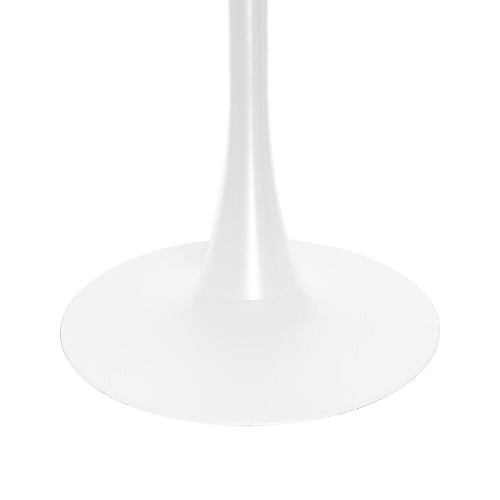 Leisuremod LeisureMod Bristol Dining table, White Base with 36 Round Dark Walnut MDF top, , large
