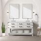 Lexora Home Norwalk 60" Double Bathroom Vanity in White Oak with White Cultured Marble Top  and Rectangle Sink, , large