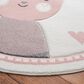 Safavieh Carousel CRK166 5"3" Round Ivory and Pink Kids  Area Rug, , large