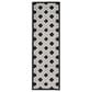 Nourison Aloha Geometric 2"3" x 8" Black and White Indoor/Outdoor Runner, , large