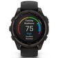 Garmin Fenix 8 Sapphire AMOLED Smartwatch 43mm Carbon Gray DLC Titanium Case with Black and Pebble Gray Silicone Band, , large