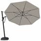 Garden Party Starlux AKZ Plus 11" Octagon Cantilever Umbrella with Black Base in Richmond Stone Stripe, , large