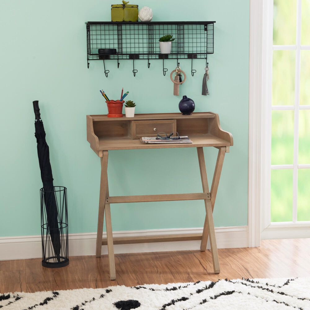 Linon Home Decor Coy Folding Desk in Brown, , large