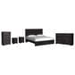 Ashley Belachime King Panel Bed with Dresser Chest and 2 Nightstands in Dark Charcoal, , large