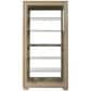 Chapel Hill Modern 5-Shelf Sliding Door Curio with LED in Light Brown, , large