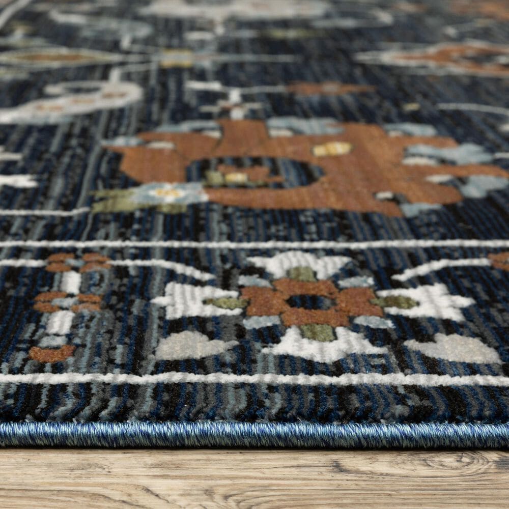 Oriental Weavers Keira Blue and Rust 7&#39;10&quot; x 10&#39;10&quot; Area Rug, , large