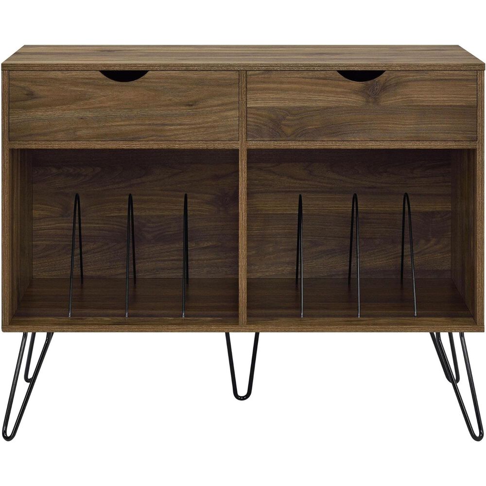 DHP Concord 40&quot; Turntable Stand with Drawers in Florence Walnut, , large