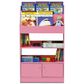 HOMLUX 4-Tier Space Saving Bookshelf with Storage Cabinet and Door in Pink, , large