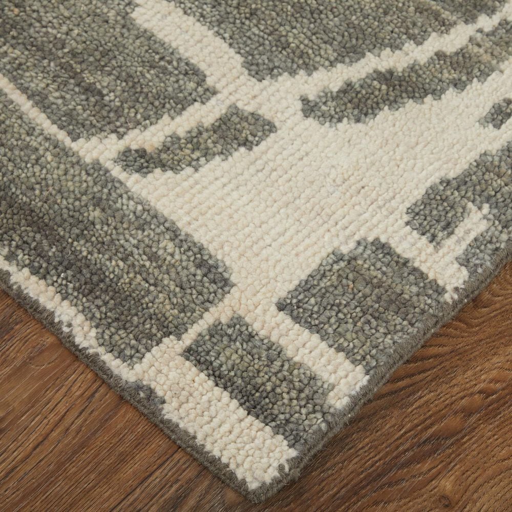 Feizy Sutton 2&#39;6&quot; x 8&#39; Pewter and Green Runner, , large