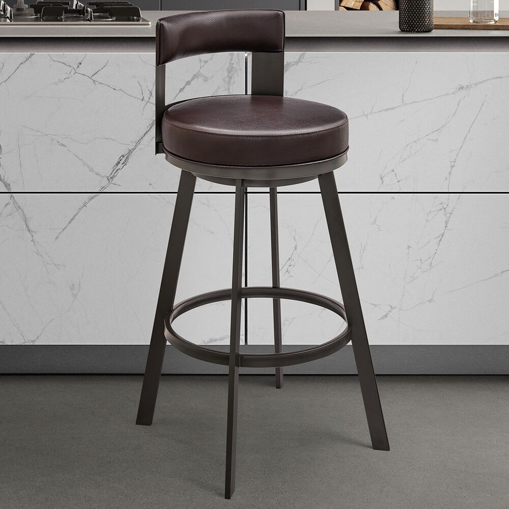 Blue River Flynn 26&quot; Swivel Counter Stool in Brown, , large