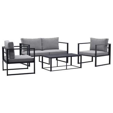 CorLiving Delia 4-Piece Patio Conversation Set in Grey, , large