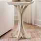 Linden Boulevard Dylan Sculptural Pedestal End Table in White, , large