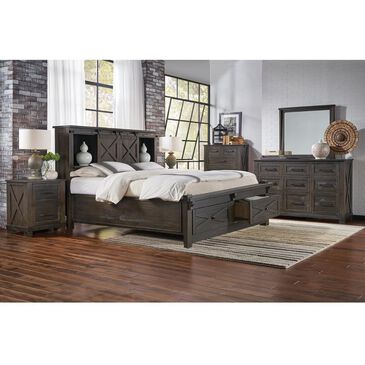 A-America Sun Valley 4 Piece Queen Bedroom Set in Charcoal, , large