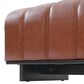 Hearth and Haven Faux Leather Dining Bench with Channel-Tufted Design in Brown, , large