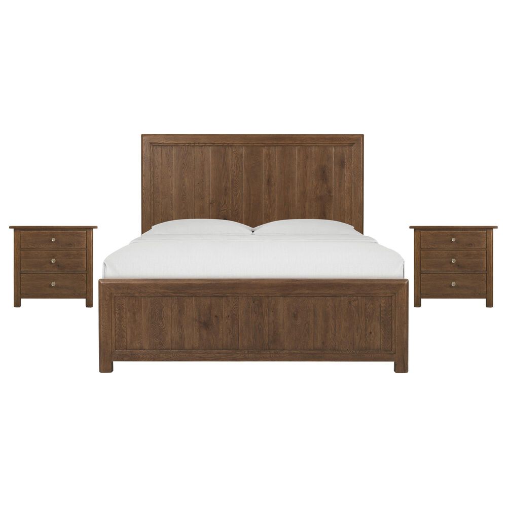 Hooker Furniture Driftwood King Panel Bed with Two Nightstands in Worn Saddle, , large