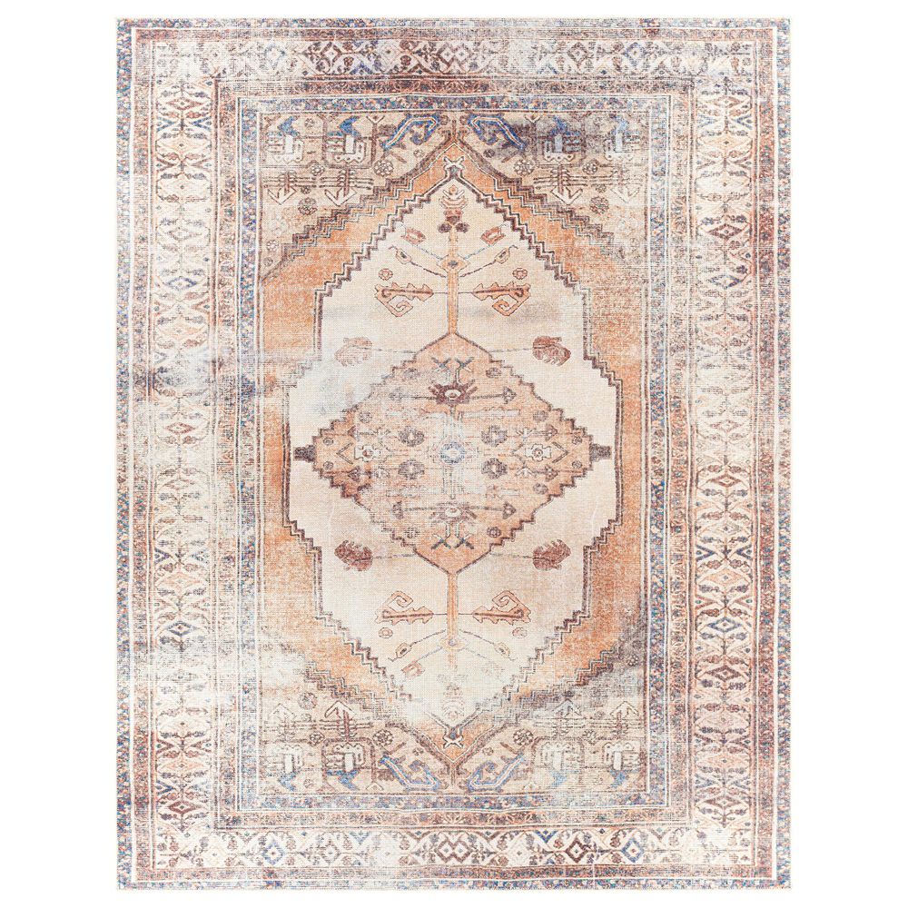 Surya Amelie AML-2312 7"10" x 10"2" Camel, Wheat, Ivory, Saffron, Orange and Blue Area Rug, , large