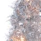The Gerson Company 6" Pop-Up LED Silver Tinsel Tree with Holly Leaves in Silver, , large