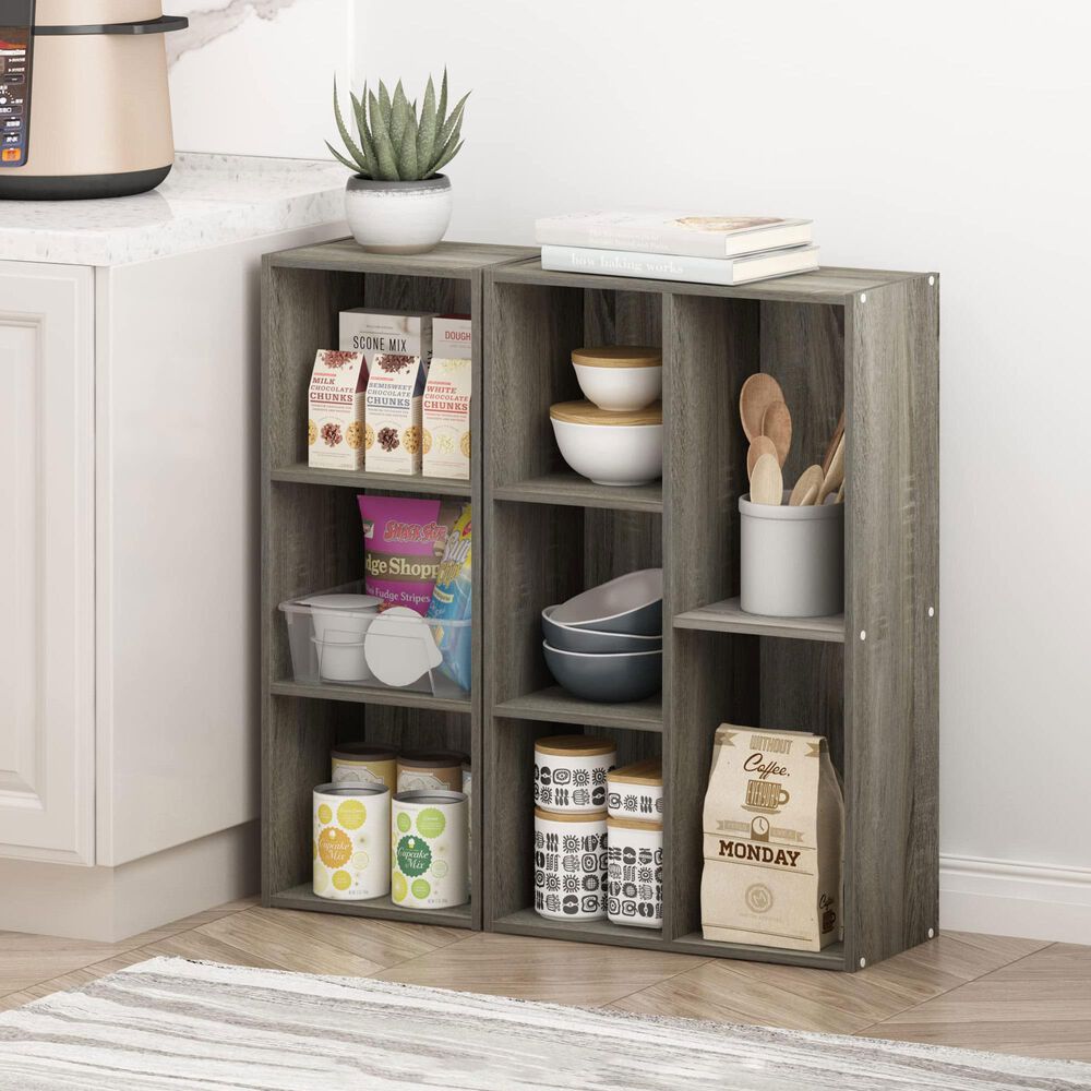 HOMLUX 5-Cube Open Shelf Storage Bookcase in French Oak, , large
